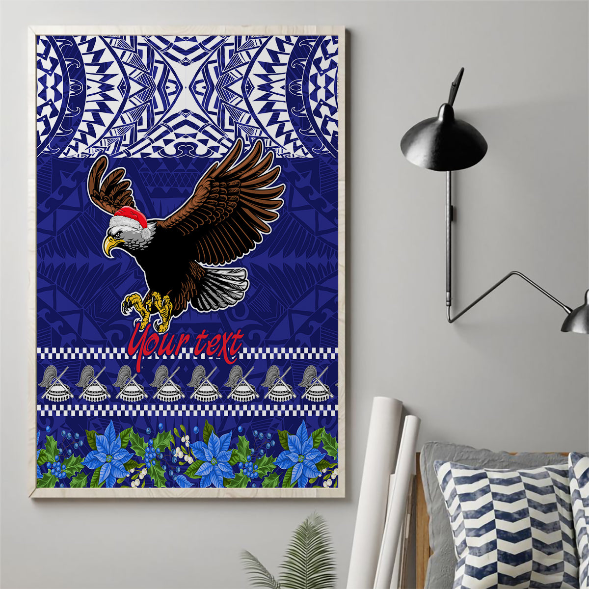 Personalised American Samoa Christmas Canvas Wall Art Manuia le Kerisimasi Polynesian Tribal LT9 - Wonder Print Shop