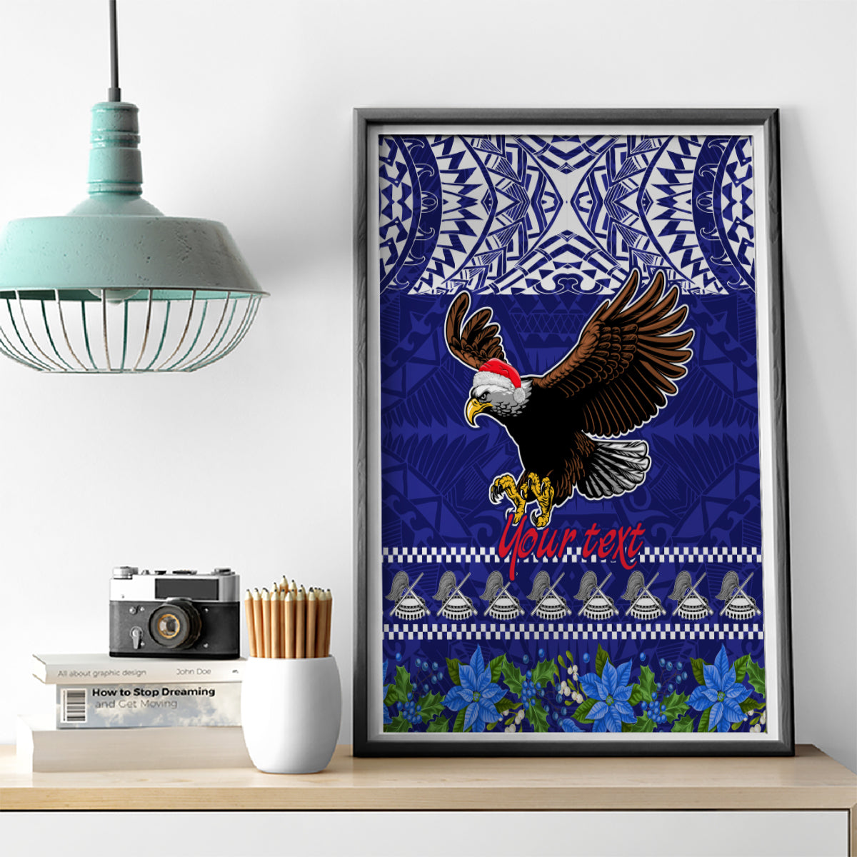 Personalised American Samoa Christmas Canvas Wall Art Manuia le Kerisimasi Polynesian Tribal LT9 - Wonder Print Shop