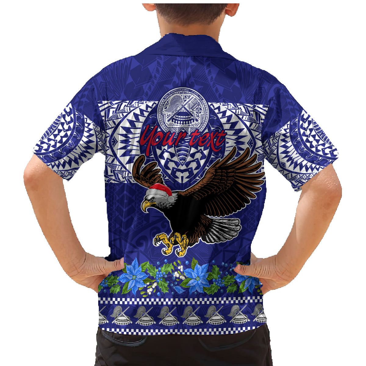 Personalised American Samoa Christmas Family Matching Mermaid Dress and Hawaiian Shirt Manuia le Kerisimasi Polynesian Tribal LT9 - Wonder Print Shop