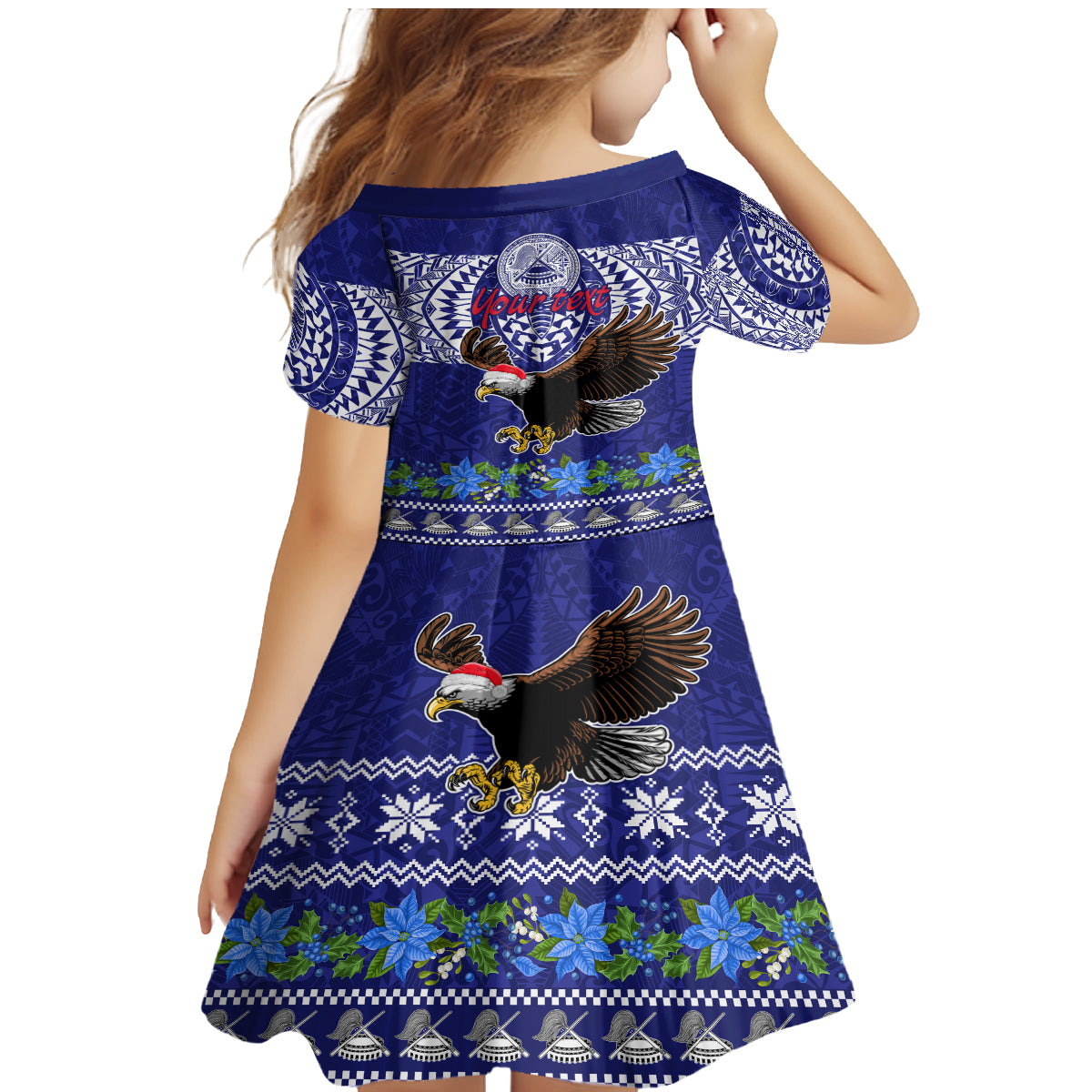 Personalised American Samoa Christmas Family Matching Mermaid Dress and Hawaiian Shirt Manuia le Kerisimasi Polynesian Tribal LT9 - Wonder Print Shop