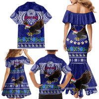 Personalised American Samoa Christmas Family Matching Mermaid Dress and Hawaiian Shirt Manuia le Kerisimasi Polynesian Tribal LT9 - Wonder Print Shop