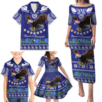 Personalised American Samoa Christmas Family Matching Puletasi Dress and Hawaiian Shirt Manuia le Kerisimasi Polynesian Tribal - Wonder Print Shop