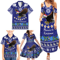 Personalised American Samoa Christmas Family Matching Summer Maxi Dress and Hawaiian Shirt Manuia le Kerisimasi Polynesian Tribal - Wonder Print Shop