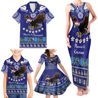 Personalised American Samoa Christmas Family Matching Tank Maxi Dress and Hawaiian Shirt Manuia le Kerisimasi Polynesian Tribal - Wonder Print Shop