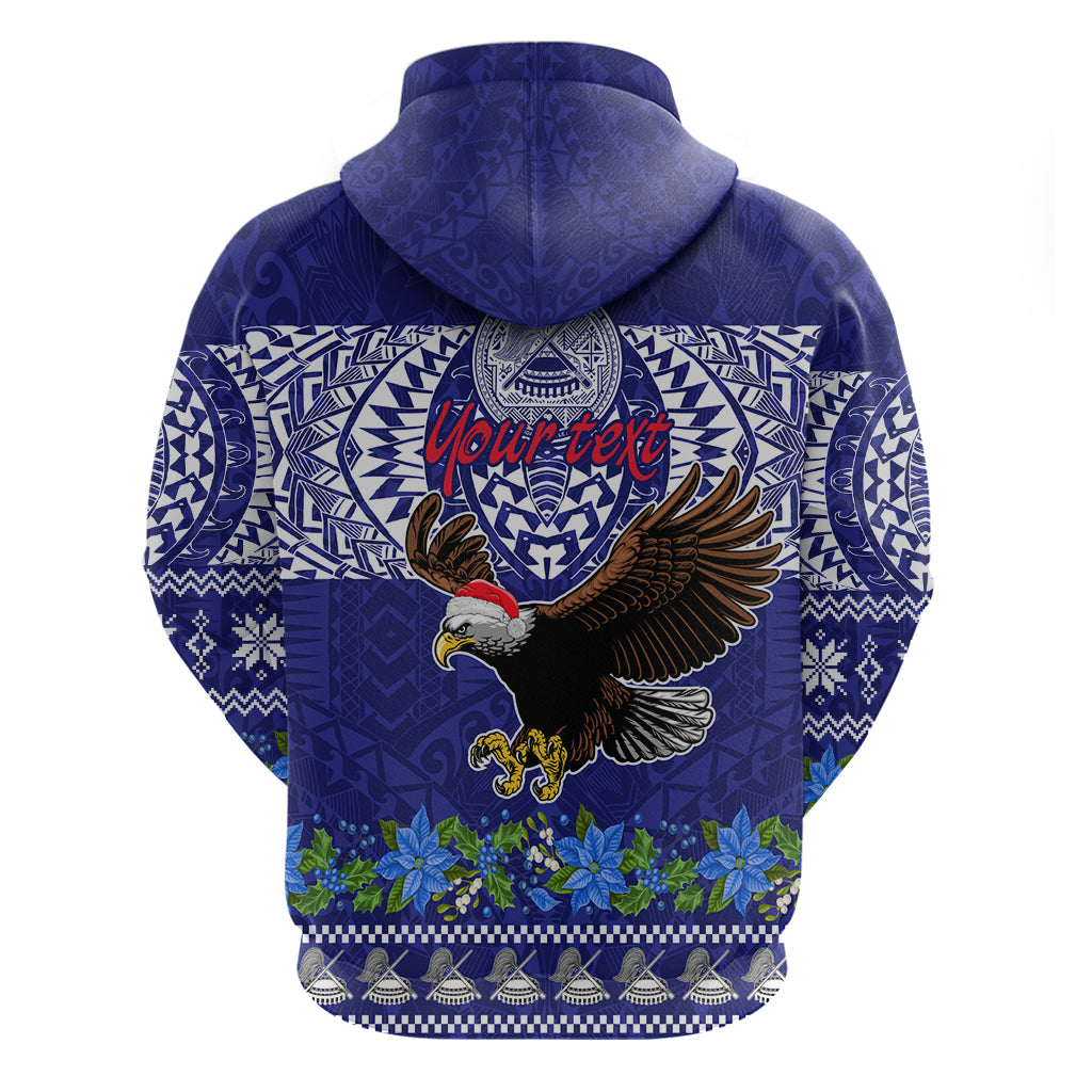 Personalised American Samoa Christmas Hoodie Manuia le Kerisimasi Polynesian Tribal - Wonder Print Shop