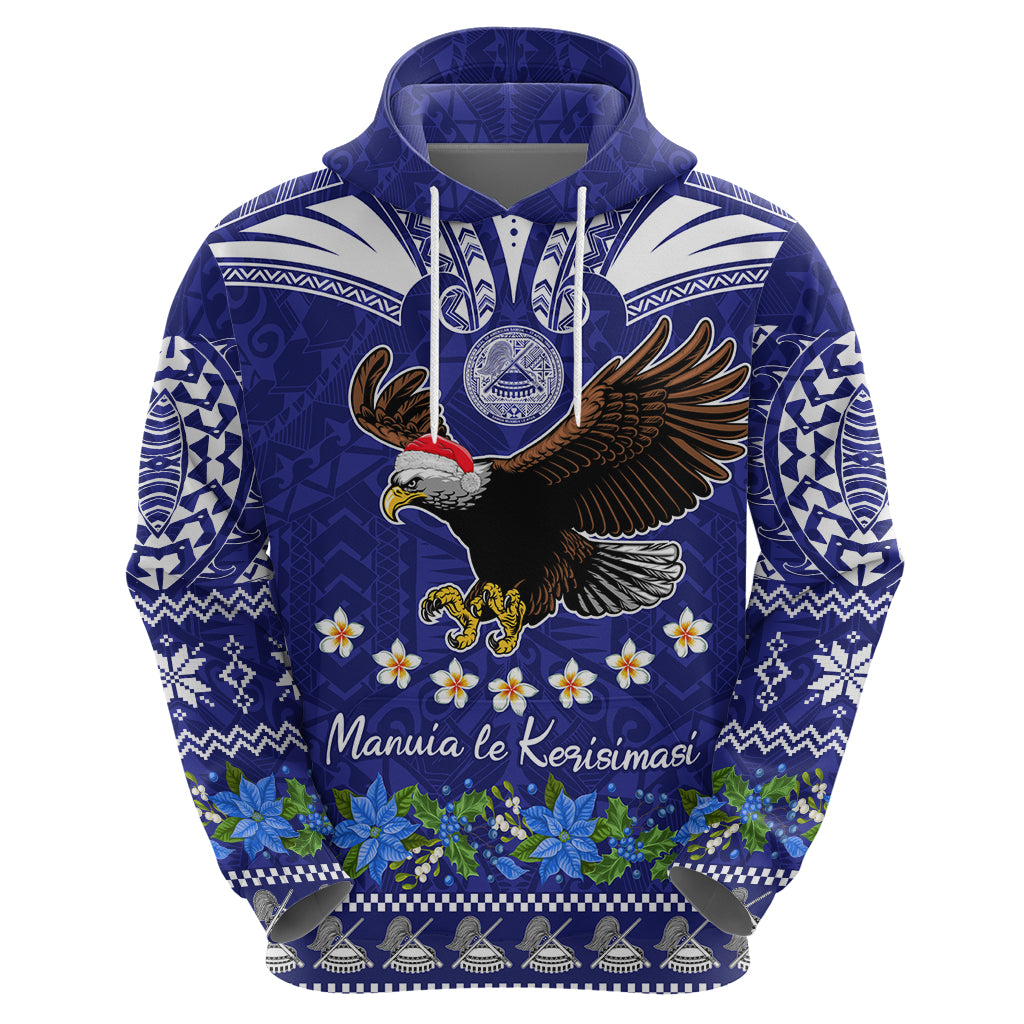 Personalised American Samoa Christmas Hoodie Manuia le Kerisimasi Polynesian Tribal - Wonder Print Shop