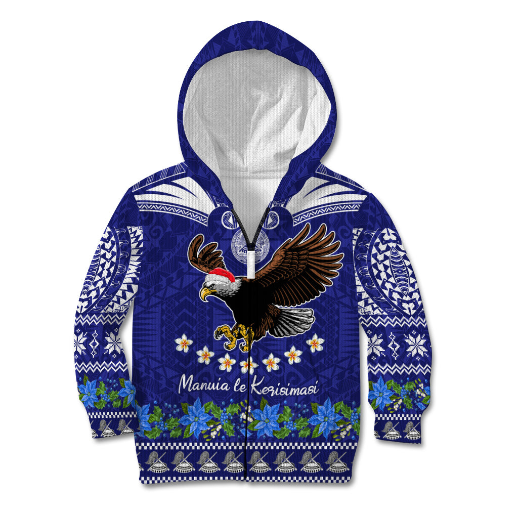 Personalised American Samoa Christmas Kid Hoodie Manuia le Kerisimasi Polynesian Tribal - Wonder Print Shop