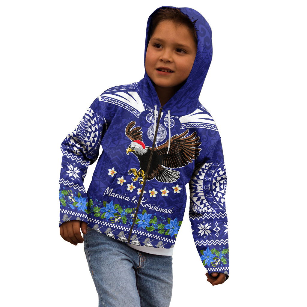 Personalised American Samoa Christmas Kid Hoodie Manuia le Kerisimasi Polynesian Tribal - Wonder Print Shop