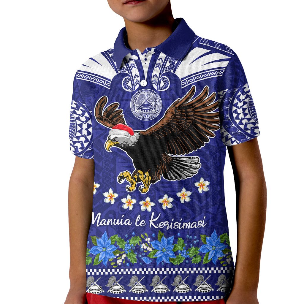Personalised American Samoa Christmas Kid Polo Shirt Manuia le Kerisimasi Polynesian Tribal - Wonder Print Shop