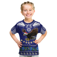 Personalised American Samoa Christmas Kid T Shirt Manuia le Kerisimasi Polynesian Tribal - Wonder Print Shop
