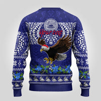Personalised American Samoa Christmas Ugly Christmas Sweater Manuia le Kerisimasi Polynesian Tribal - Wonder Print Shop
