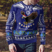 Personalised American Samoa Christmas Ugly Christmas Sweater Manuia le Kerisimasi Polynesian Tribal - Wonder Print Shop