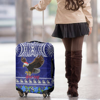 Personalised American Samoa Christmas Luggage Cover Manuia le Kerisimasi Polynesian Tribal - Wonder Print Shop