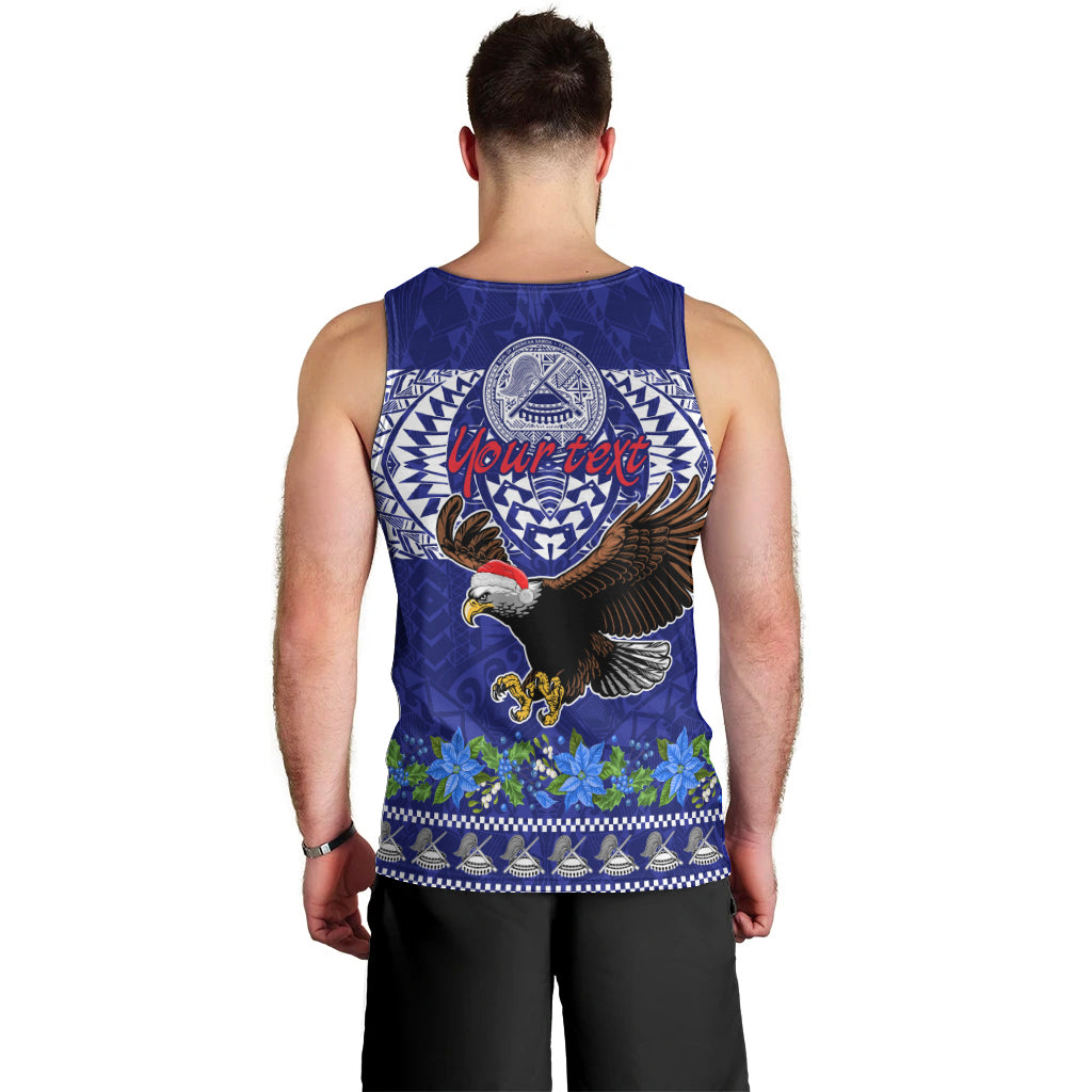 Personalised American Samoa Christmas Men Tank Top Manuia le Kerisimasi Polynesian Tribal - Wonder Print Shop