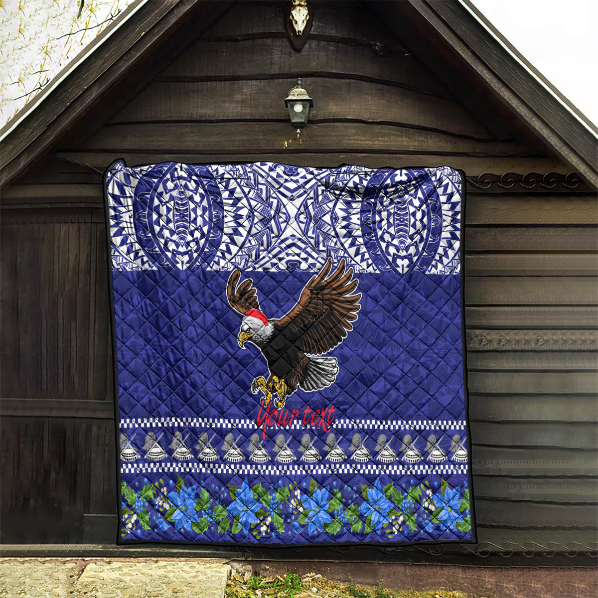Personalised American Samoa Christmas Quilt Manuia le Kerisimasi Polynesian Tribal - Wonder Print Shop