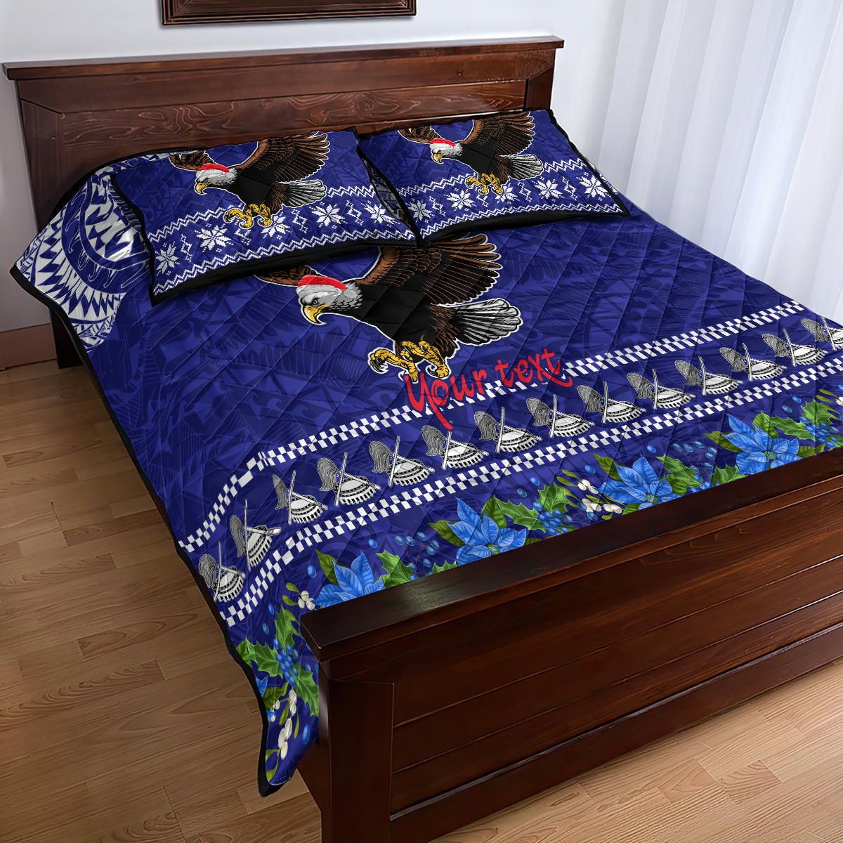 Personalised American Samoa Christmas Quilt Bed Set Manuia le Kerisimasi Polynesian Tribal - Wonder Print Shop
