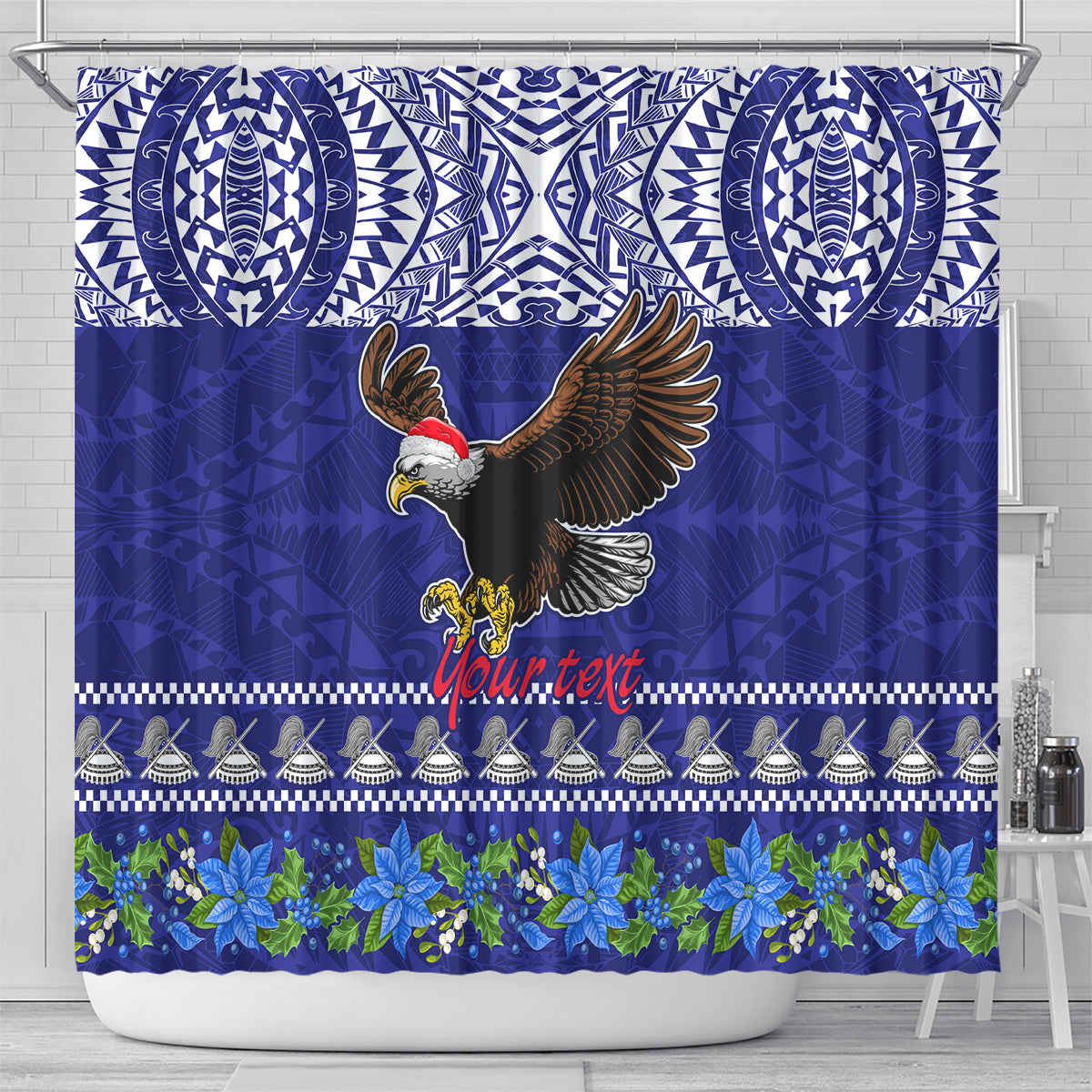 personalised-american-samoa-christmas-shower-curtain-manuia-le-kerisimasi-polynesian-tribal