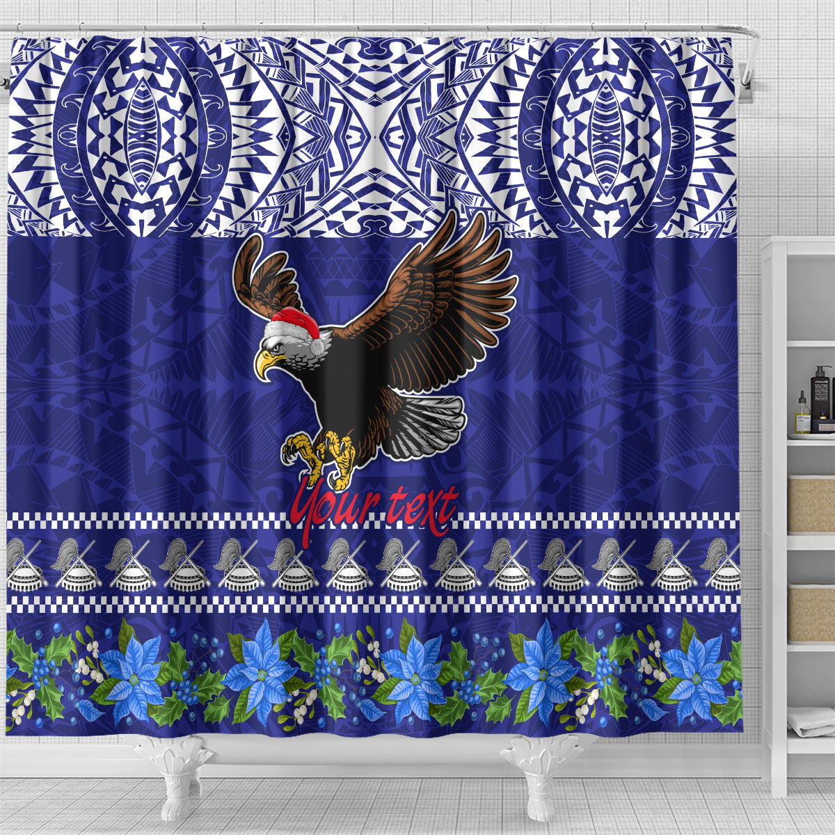 personalised-american-samoa-christmas-shower-curtain-manuia-le-kerisimasi-polynesian-tribal