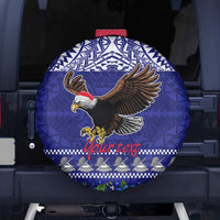 Personalised American Samoa Christmas Spare Tire Cover Manuia le Kerisimasi Polynesian Tribal - Wonder Print Shop