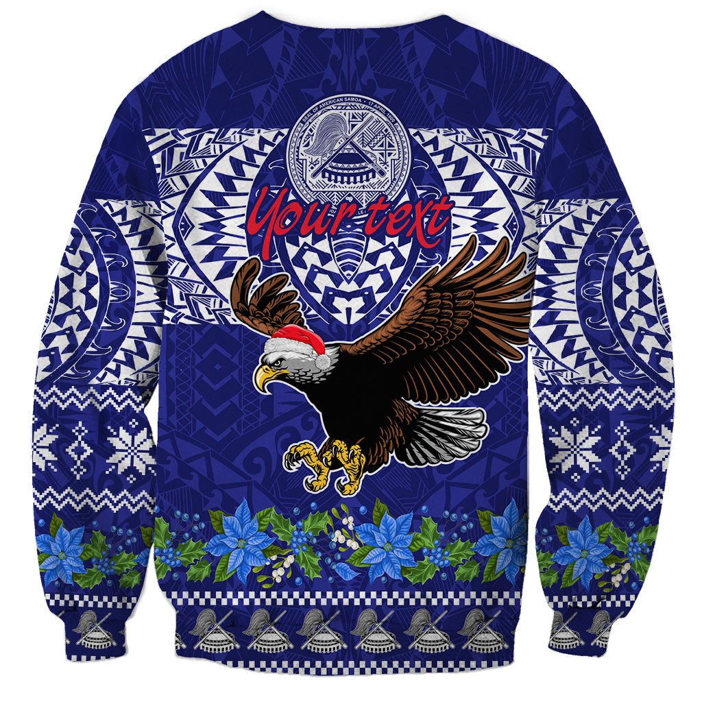 Personalised American Samoa Christmas Sweatshirt Manuia le Kerisimasi Polynesian Tribal - Wonder Print Shop