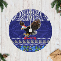 Personalised American Samoa Christmas Tree Skirt Manuia le Kerisimasi Polynesian Tribal - Wonder Print Shop