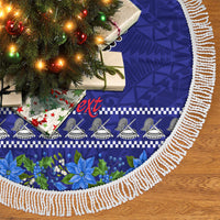 Personalised American Samoa Christmas Tree Skirt Manuia le Kerisimasi Polynesian Tribal - Wonder Print Shop