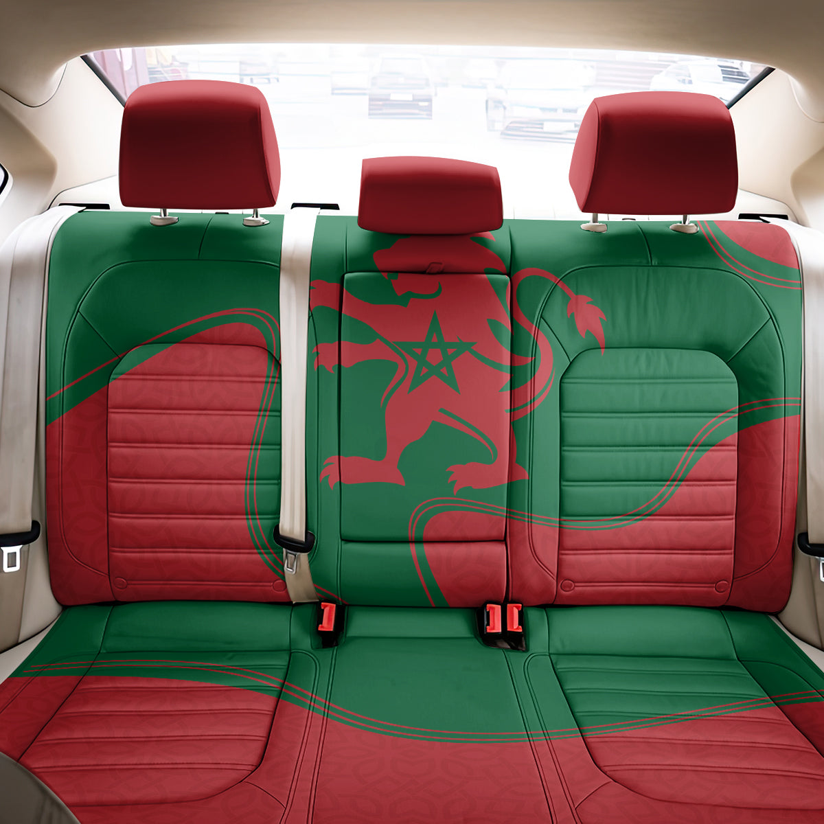 Morocco Proclamation Day With Flag Color Back Car Seat Cover LT9 - Wonder Print Shop