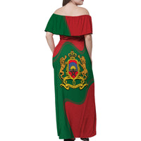 Morocco Proclamation Day With Flag Color Family Matching Off Shoulder Maxi Dress and Hawaiian Shirt LT9 - Wonder Print Shop
