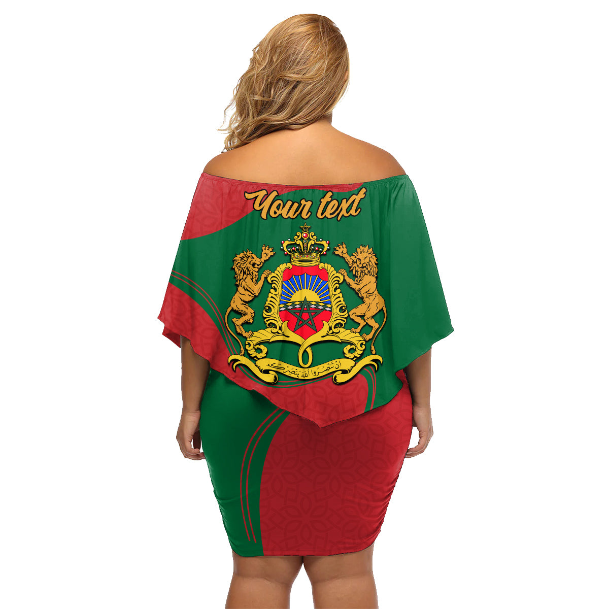 Morocco Proclamation Day With Flag Color Family Matching Off Shoulder Short Dress and Hawaiian Shirt LT9 - Wonder Print Shop