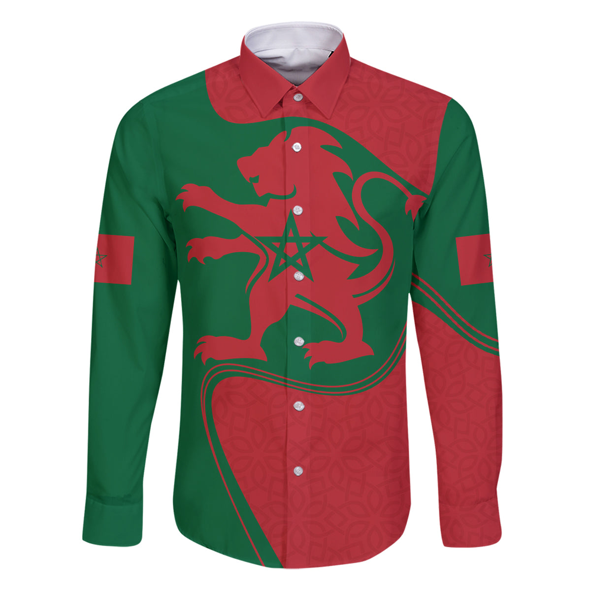 Morocco Proclamation Day With Flag Color Family Matching Puletasi Dress and Hawaiian Shirt - Wonder Print Shop