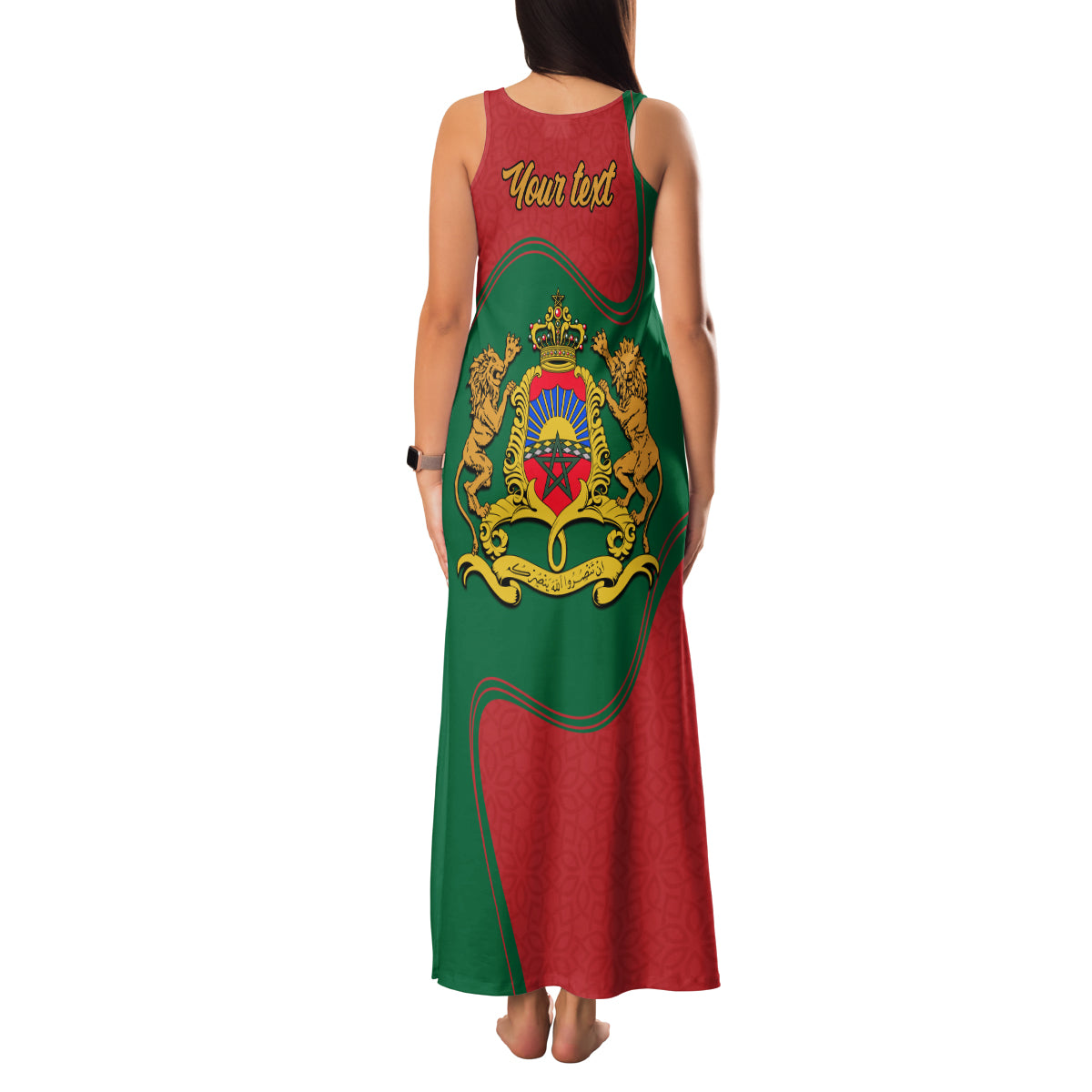 Morocco Proclamation Day With Flag Color Family Matching Tank Maxi Dress and Hawaiian Shirt - Wonder Print Shop
