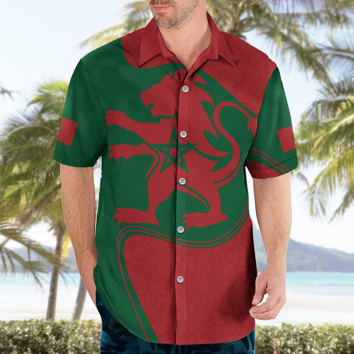 Morocco Proclamation Day With Flag Color Hawaiian Shirt - Wonder Print Shop