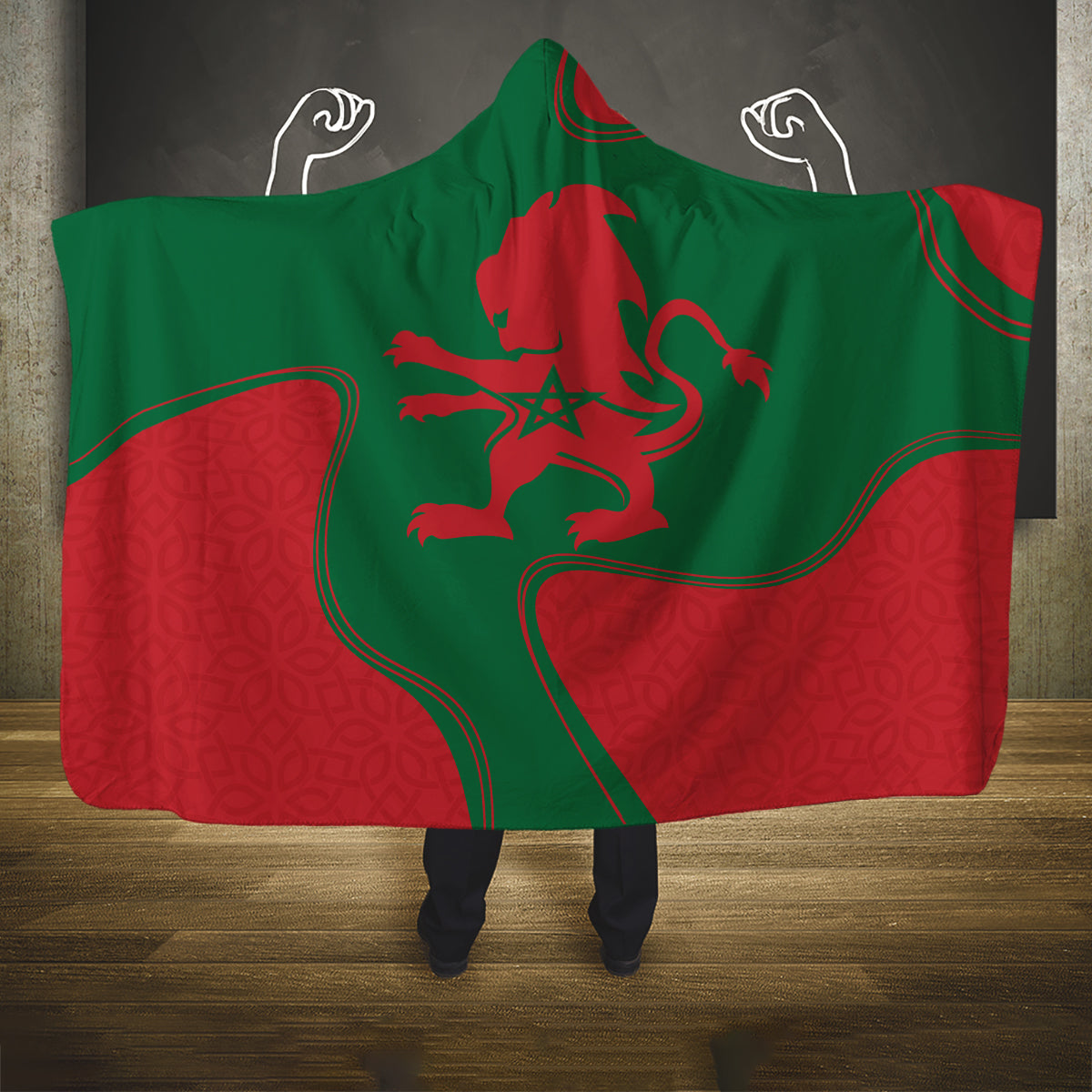 morocco-proclamation-day-with-flag-color-hooded-blanket