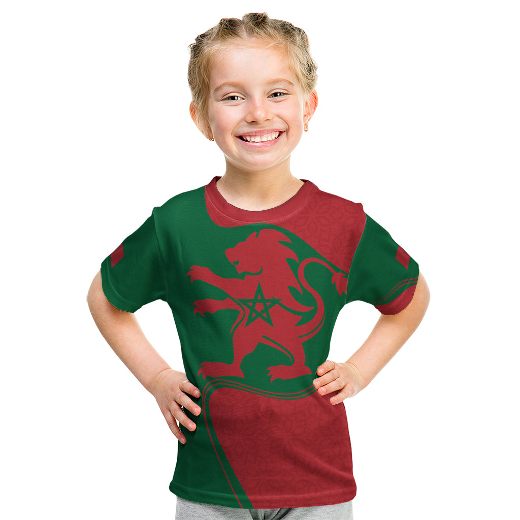 Morocco Proclamation Day With Flag Color Kid T Shirt - Wonder Print Shop