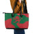 Morocco Proclamation Day With Flag Color Leather Tote Bag - Wonder Print Shop
