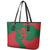 Morocco Proclamation Day With Flag Color Leather Tote Bag - Wonder Print Shop