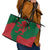 Morocco Proclamation Day With Flag Color Leather Tote Bag - Wonder Print Shop