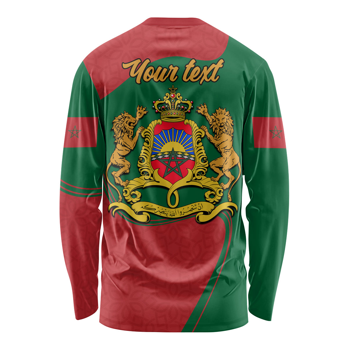Morocco Proclamation Day With Flag Color Long Sleeve Shirt - Wonder Print Shop