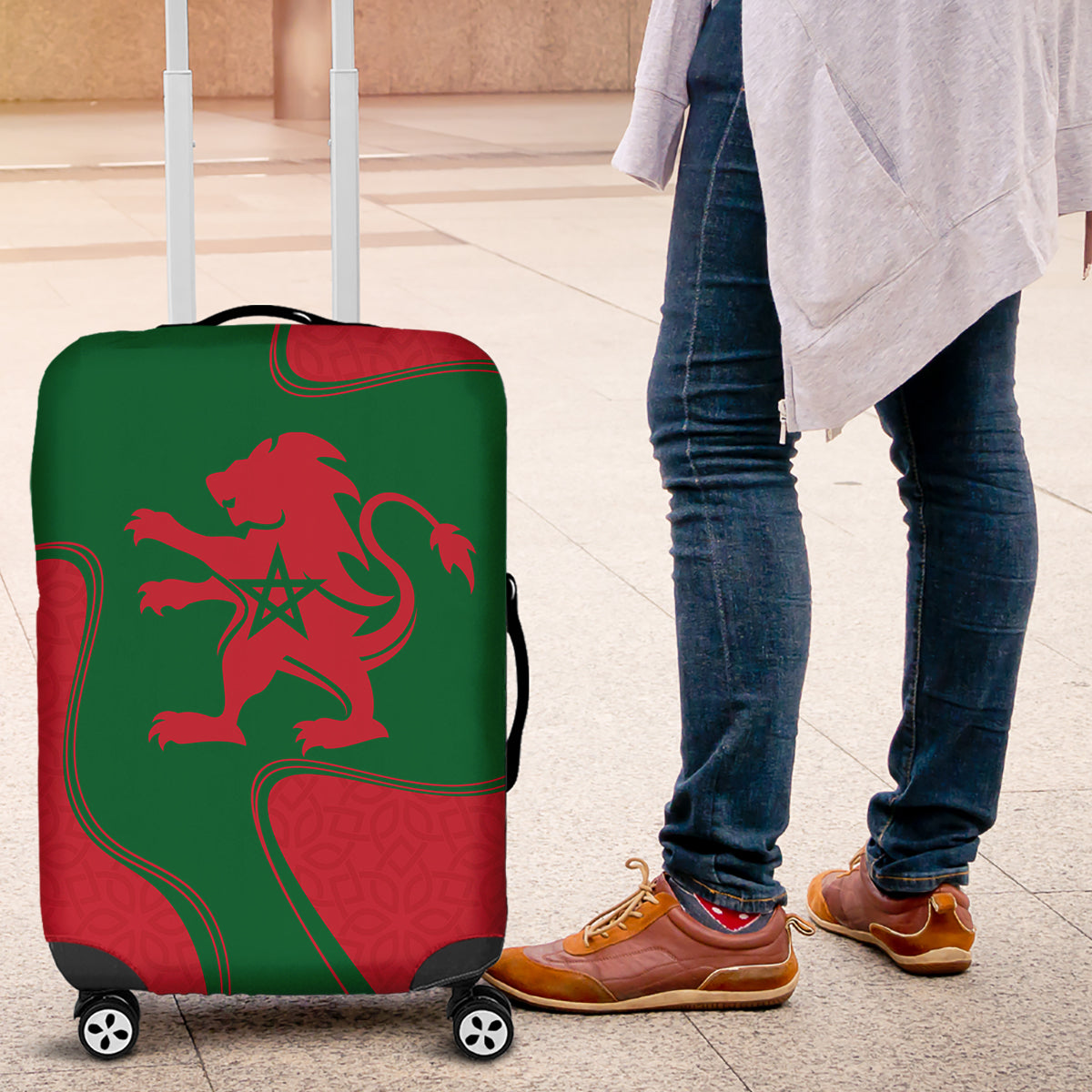 Morocco Proclamation Day With Flag Color Luggage Cover - Wonder Print Shop