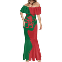 Morocco Proclamation Day With Flag Color Mermaid Dress - Wonder Print Shop