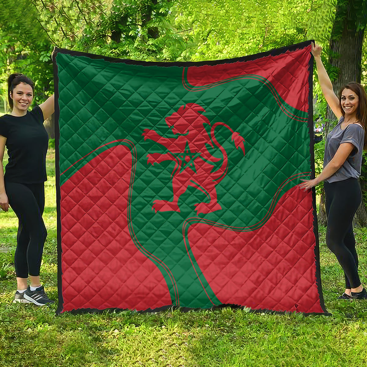 Morocco Proclamation Day With Flag Color Quilt - Wonder Print Shop