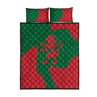 Morocco Proclamation Day With Flag Color Quilt Bed Set - Wonder Print Shop