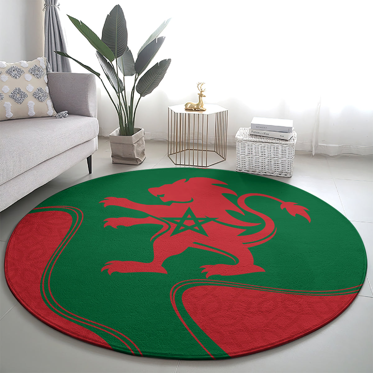 morocco-proclamation-day-with-flag-color-round-carpet