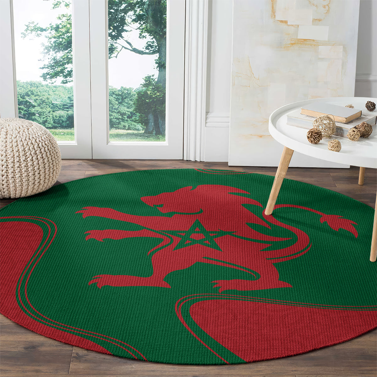 morocco-proclamation-day-with-flag-color-round-carpet