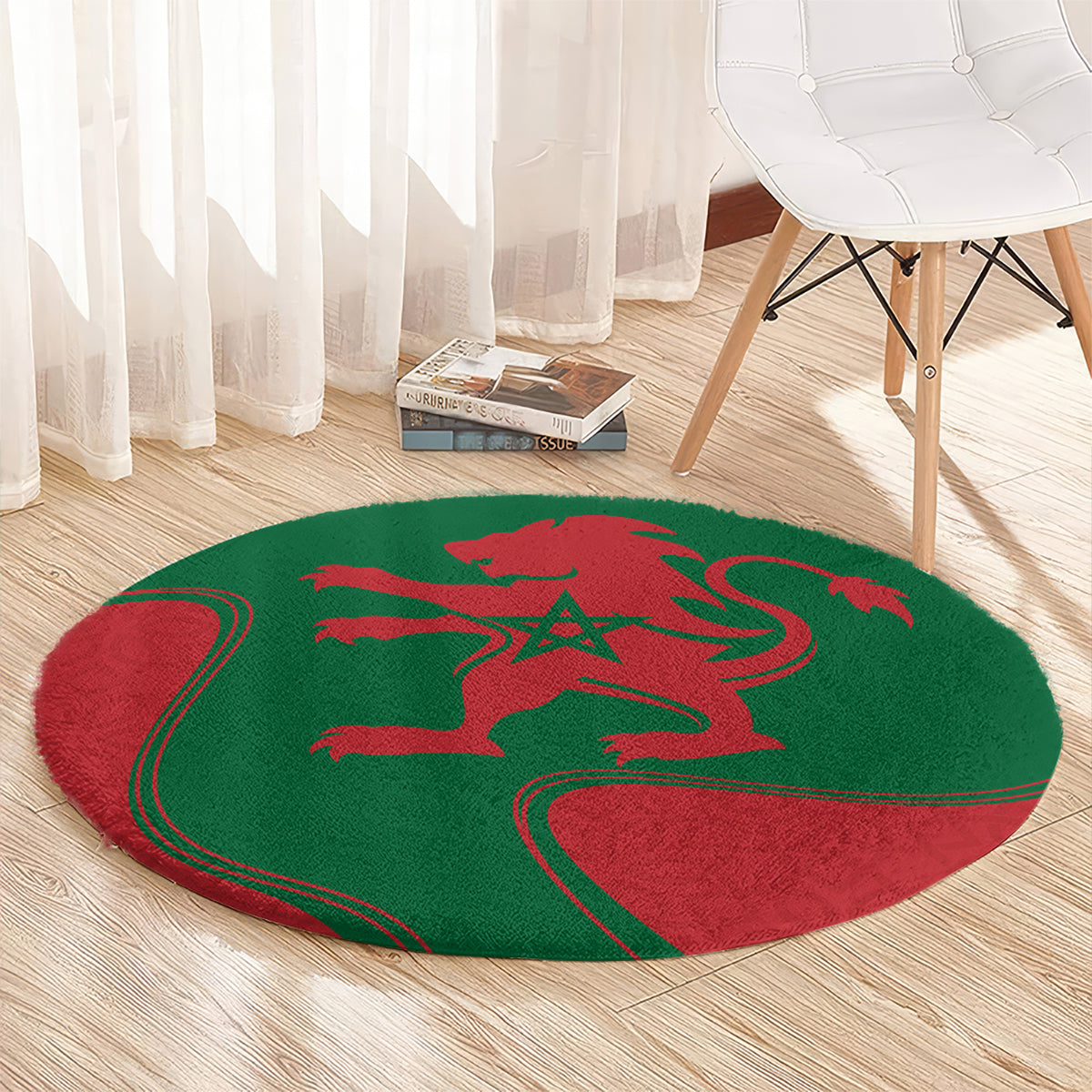 morocco-proclamation-day-with-flag-color-round-carpet
