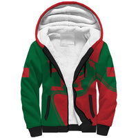 Morocco Proclamation Day With Flag Color Sherpa Hoodie - Wonder Print Shop