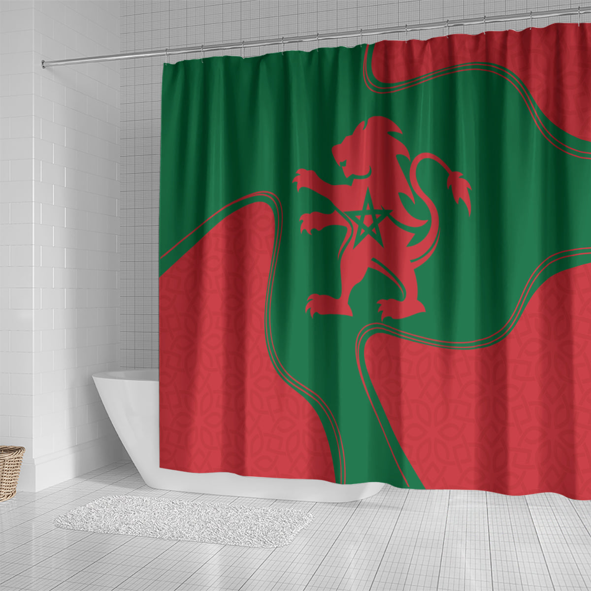 morocco-proclamation-day-with-flag-color-shower-curtain
