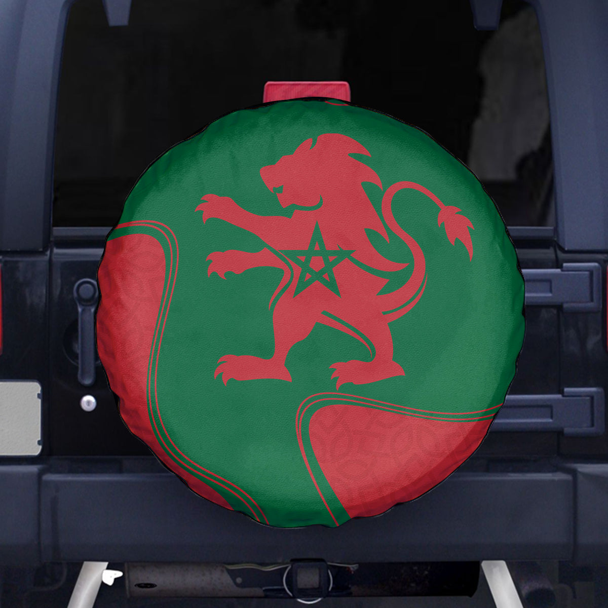 Morocco Proclamation Day With Flag Color Spare Tire Cover - Wonder Print Shop