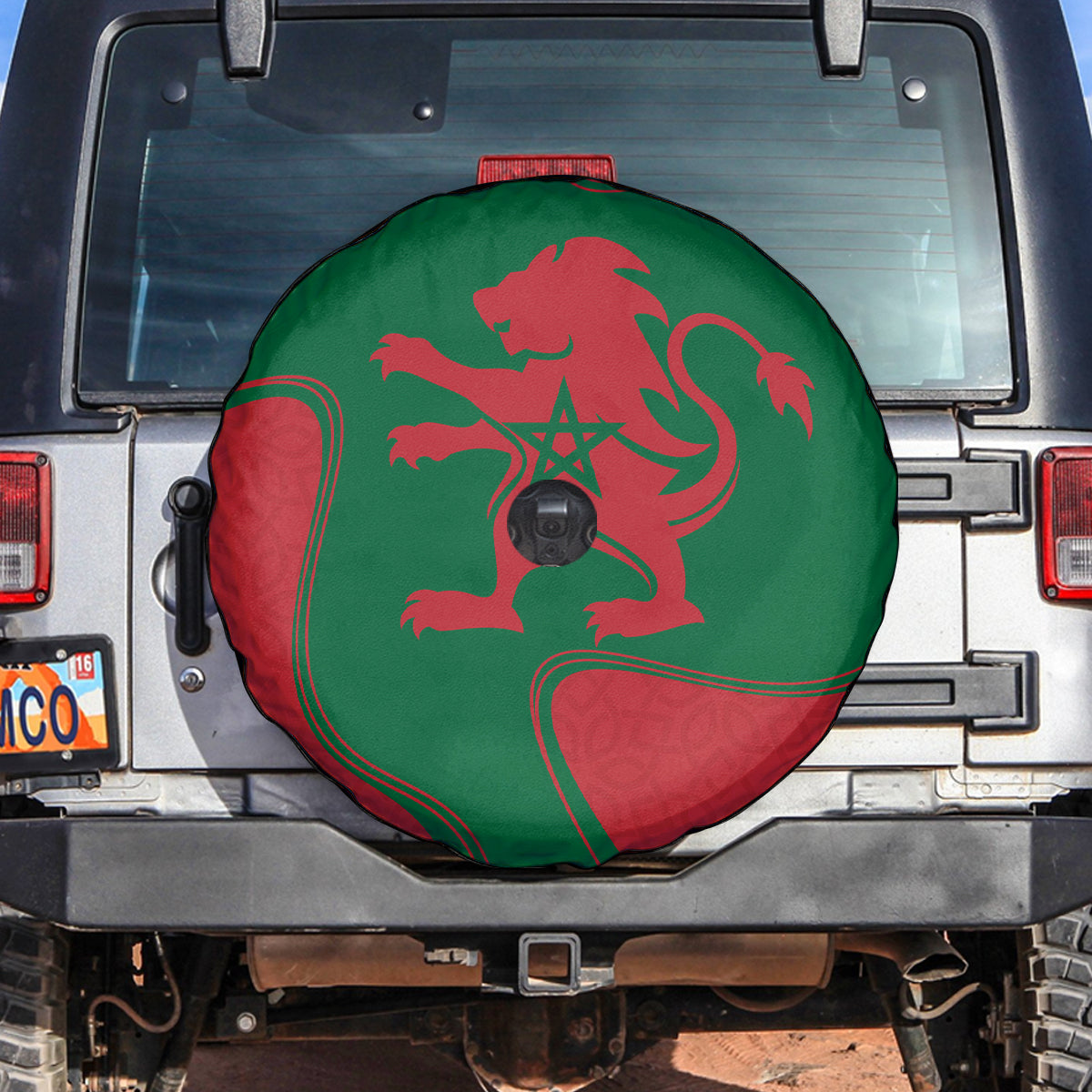 Morocco Proclamation Day With Flag Color Spare Tire Cover - Wonder Print Shop