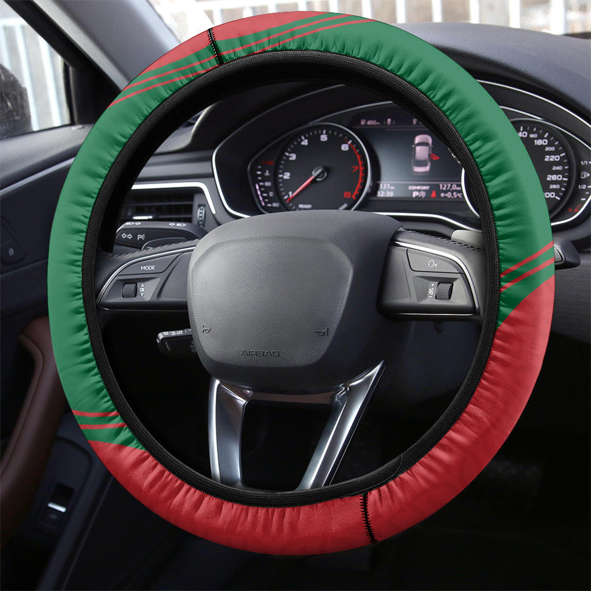 Morocco Proclamation Day With Flag Color Steering Wheel Cover - Wonder Print Shop